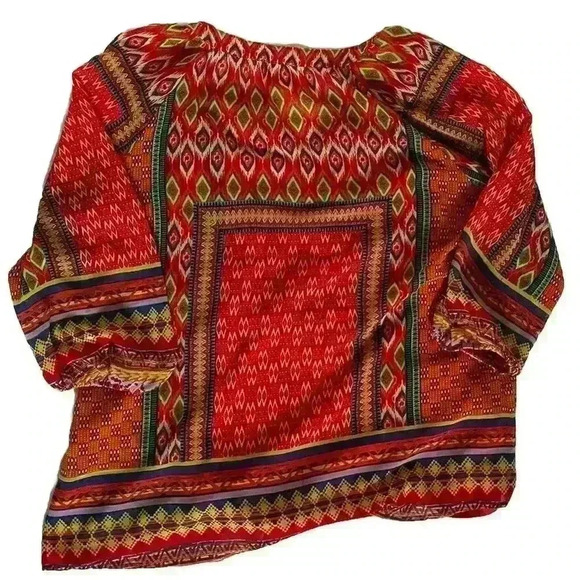 Fig &Flower Anthropologie Tunic Top Blouse Floral Mandala 3/4 Sleeve Size PL - Picture 2 of 3